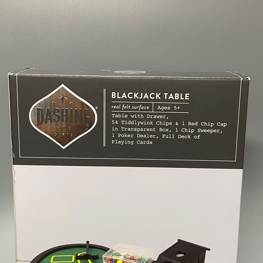Dashing Blackjack Table Game Green New Mini Desktop Casino Set - Picture 3 of 14